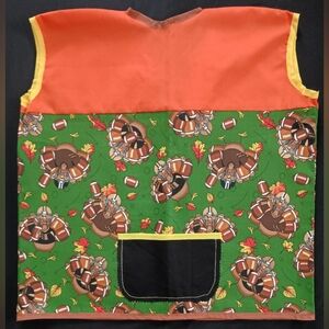 Kids Turkey Football Apron - Orange and Green